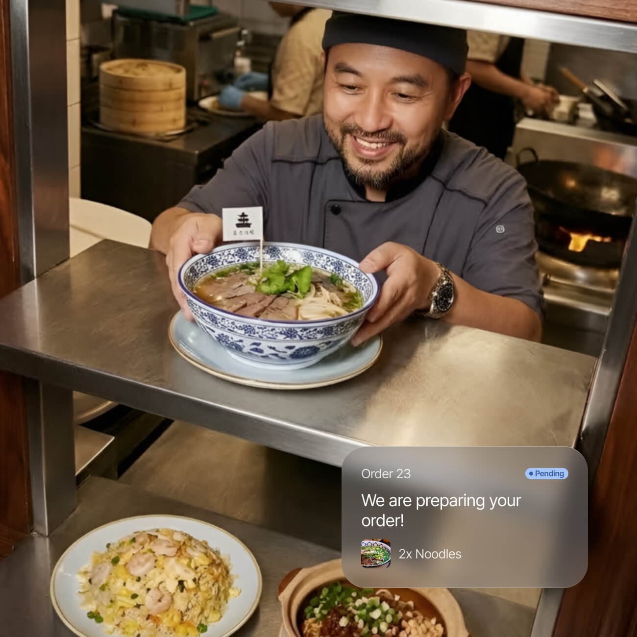 A café owner using Sizzle